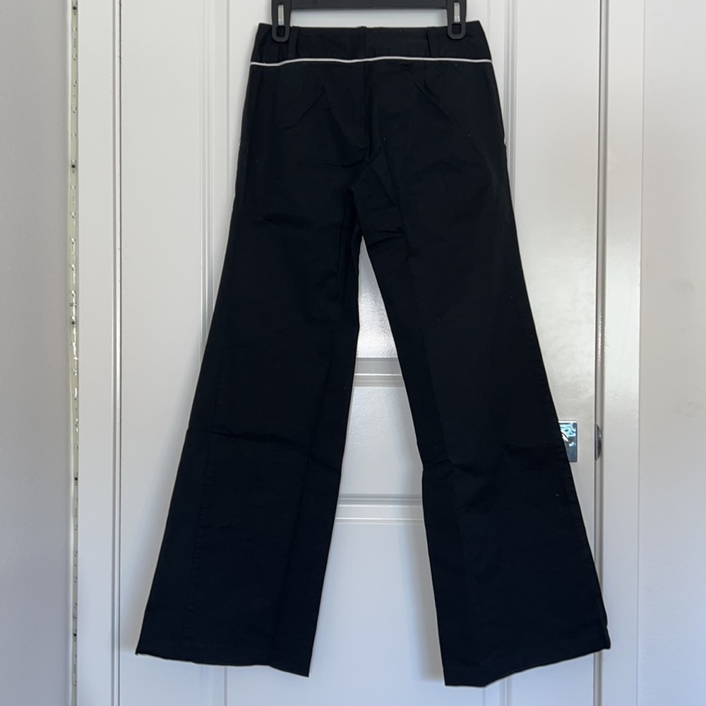 Rampage Black Flared Pants Size 3 w/ White piping accent - Picture 2 of 4